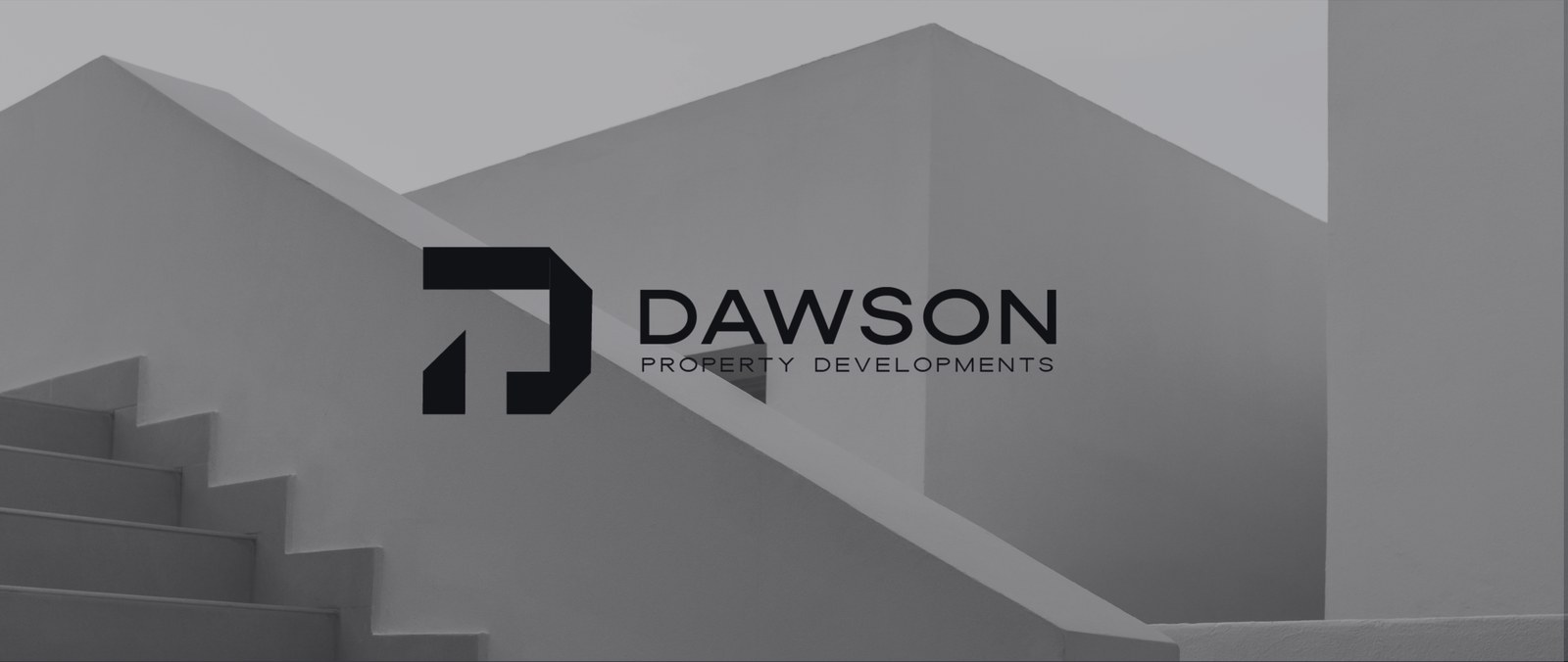 Dawson Property Developments logo over concrete steps